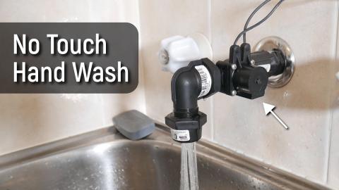 DIY foot operated faucet for hands-free washing.