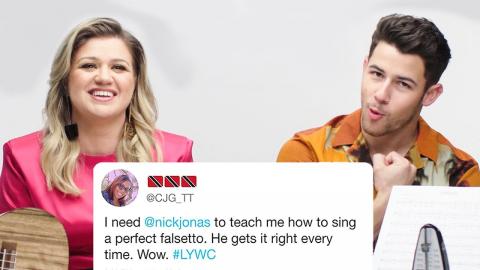 Nick Jonas and Kelly Clarkson Answer Singing Questions from Twitter | Tech Support | WIRE