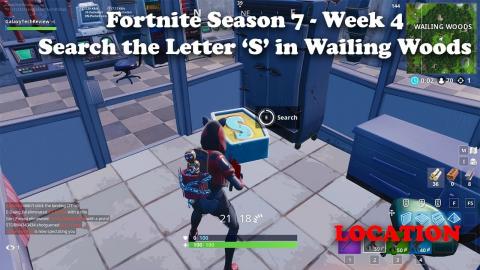 Fortnite Season 7 Week 4 - Search the Letter S in Wailing Woods