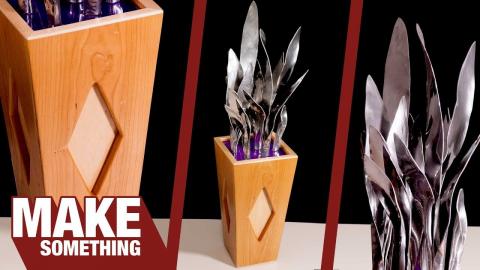 Woodworking and Metalworking Art Sculpture | Snake Plant Planter