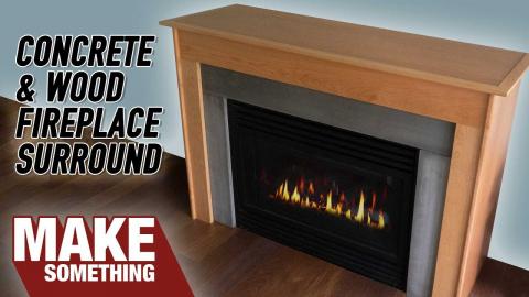 How to Make a Fireplace Surround with Concrete & Wood