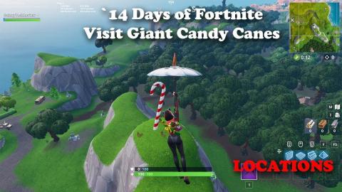 14 Days of Fortnite - Day 2 - Visit Giant Candy Canes - All Locations