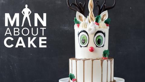 Man About Cake CHRISTMAS SPECIAL | Unicorn Reindeer Buttercream Cake with Joshua John Russell