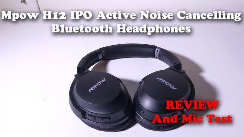 Mpow H12 IPO Active Noise Cancelling Bluetooth Headphones - REVIEW and Mic Test