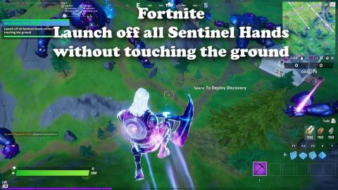 Fortnite - Launch off all Sentinel Hands without touching the ground