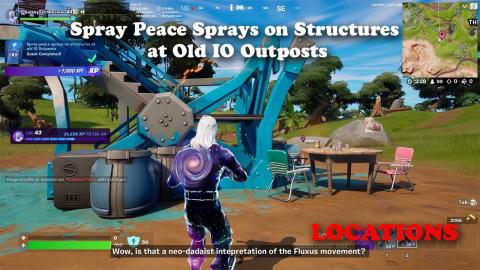 Spray Peace Sprays on Structures at Old IO Outposts Locations