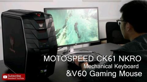 MOTOSPEED CK61 NKRO Mechanical Keyboard & Motospeed V60 Gaming Mouse - Gearbest.com