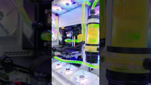 Green Liquid Euphoria Watercooled PC Build Showcase! #shorts #youtubeshorts