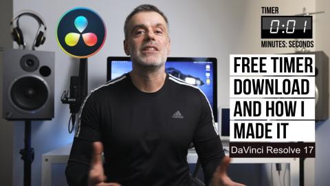 Free on Screen Timer to use on your video projects plus How I made it tutorial for Davinci Resolve