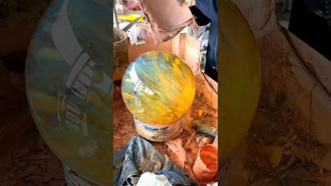 Yellow Obsidian Ball Making???????????????? #satisfying #shorts #skills