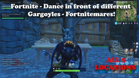 Fortnite - Dance In Front Of Different Gargoyles - All Locations - Fortnitemares Challenge