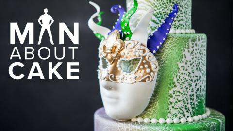 MARDI GRAS Mask Cake | Man About Cake with Joshua John Russell
