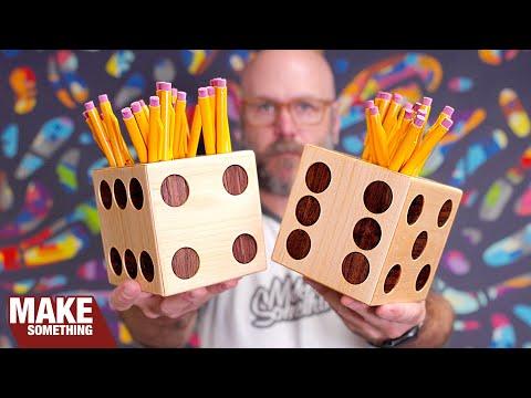 How to make dice pencil holders. Easy woodworking project.