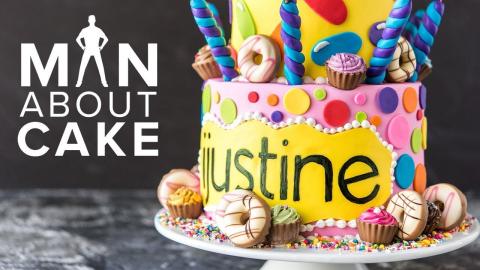 iJustine DREAM Birthday Cake Collab with Man About Cake | Sculpted Dog Cake Topper