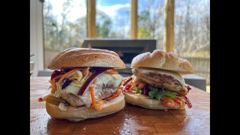 Grilled Chicken Sandwiches with Spicy Korean Slaw and Kimchi | Char-Broil®