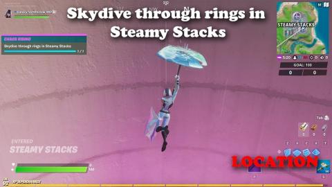 Skydive through Rings in Steamy Stacks - Chaos Rising Challenge LOCATION