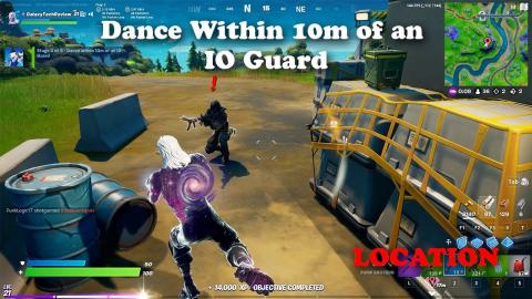 Dance Within 10m of an IO Guard LOCATION  (IO Guard LOCATIONS)