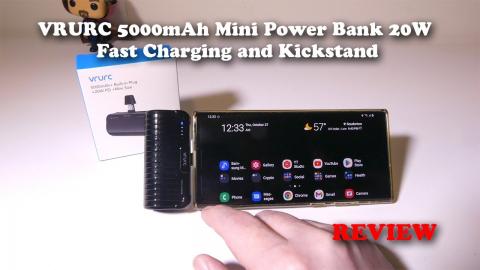 VRURC 5000mAh USB-C Mini Power Bank 20W Fast Charging and Kickstand REVIEW
