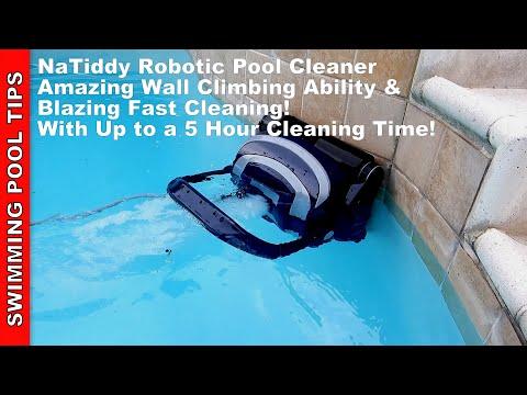 NaTiddy Robotic Pool Cleaner: Super Fast Cleaning Speed and Amazing Horizontal Wall Cleaning!