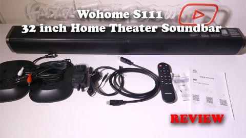Wohome 32 Inch 2.2 Channel Home Theater Soundbar with LED Lighting REVIEW