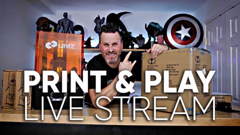 Print & Play Live Stream! Uniz IBEE & Spawn Kickstarter unboxing