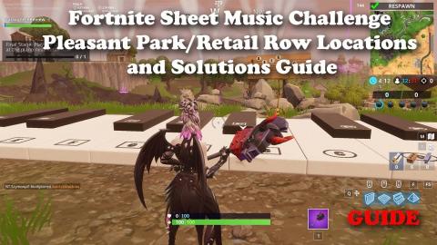 Fortnite Sheet Music Challenge Pleasant Park/Retail Row Locations and Solutions Guide