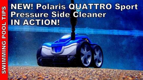 NEW! Polaris QUATTRO Sport  Pressure Side Cleaner in ACTION! Cleans Floors, Walls and the Waterline!