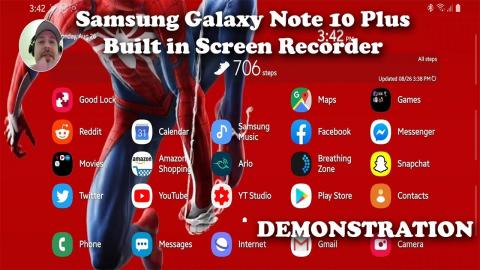 Samsung Galaxy Note 10 Plus - Built In Screen Recorder Demonstration