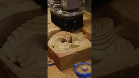 Satisfying CNC Wooden Carving????????????????#satisfying #diyhacks #shorts