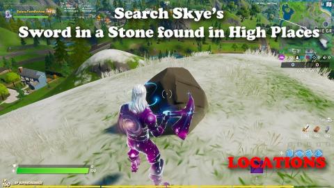 Search Skye's Sword in a Stone Found in High Places - LOCATIONS Fortnite Week 8 Challenge