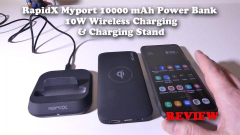 RapidX Myport 10000 mAh Power Bank with 10W Wireless Charging & Charging Stand REVIEW