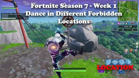 Fortnite - Season 7 - Week 1 "Dance in Different Forbidden Locations" All 7 Locations Guide