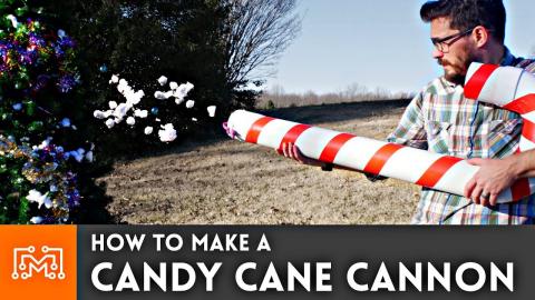 Decorate a Christmas Tree with a Candy Cane Cannon