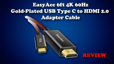 Easyacc Gold Plated USB Type C to HDMI 2.0 Adapter Cable - Samsung DEX Compatible!