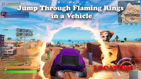 Jump Through Flaming Rings in a Vehicle Location