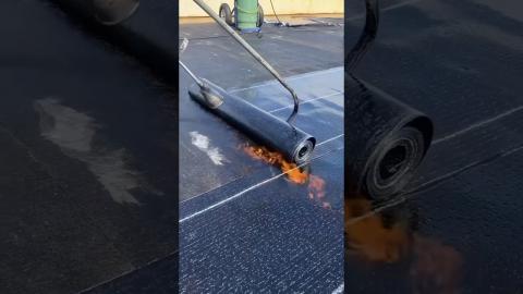 Torch Down Roofing: A Solution For Water Proofing Your Roof????????????????#satisfying #tools #shots