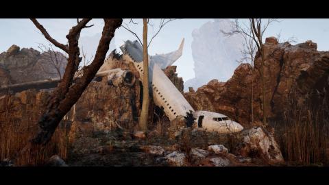 Crashed Airplane (Unreal Engine 5 / Lumen, Nanite & Megascans)