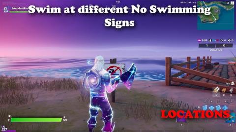 Fortnite - Swim at different No Swimming Signs LOCATIONS