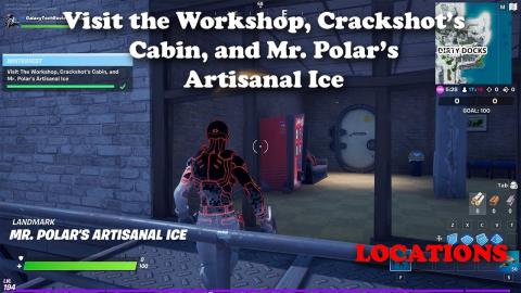 Visit the Workshop, Crackshot’s Cabin, and Mr Polar's Artisanal Ice LOCATIONS