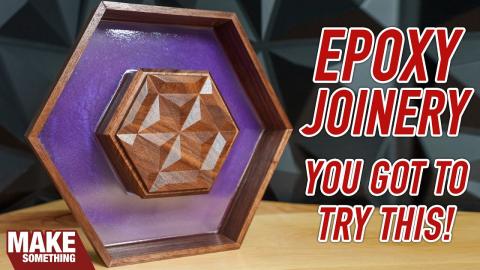 Resin bottom epoxy joinery box | Woodworking project