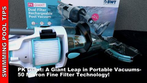 BWT PK Giant Dual Filter 50-Micron Rechargeable Pool Vacuum with a 75-Minute Run Time!