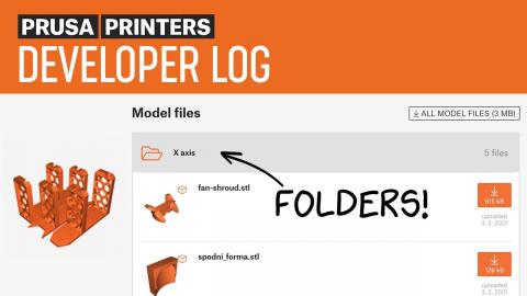 PrusaPrinters.org devlog - Folders, file notes, new edit page, text editor, site loading and more
