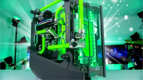 SLEEK Antec Striker ITX Water Cooled Gaming PC Build - Time Lapse