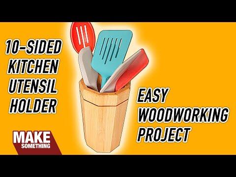 How to make a kitchen utensil holder. Super easy woodworking project!