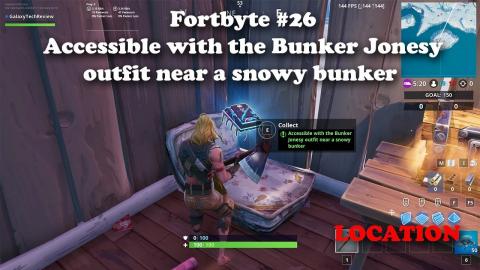Fortbyte #26 - Accessible with the Bunker Jonesy outfit near a snowy bunker LOCATION