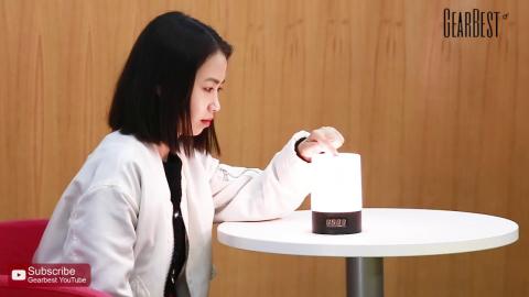 Multi-Colored LED Bedside Lamp w/ Alarm Clock and Natural Sounds - GearBest