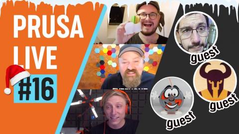 PRUSA LIVE #16 - Christmas special! With Joel Telling, Neil3DPrints and Jason Babler from 2K Games