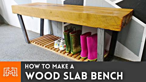 How to Make a Wood Slab Bench // Woodworking & Metalworking