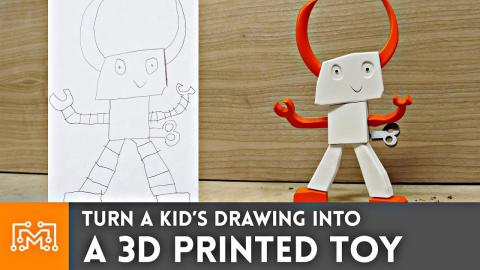 Turning a drawing into a toy using 3d printing!