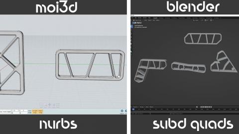 MoI3D Inspired Workflow in Blender 3.0 | Nurbs vs SubD Quads | Timelapse